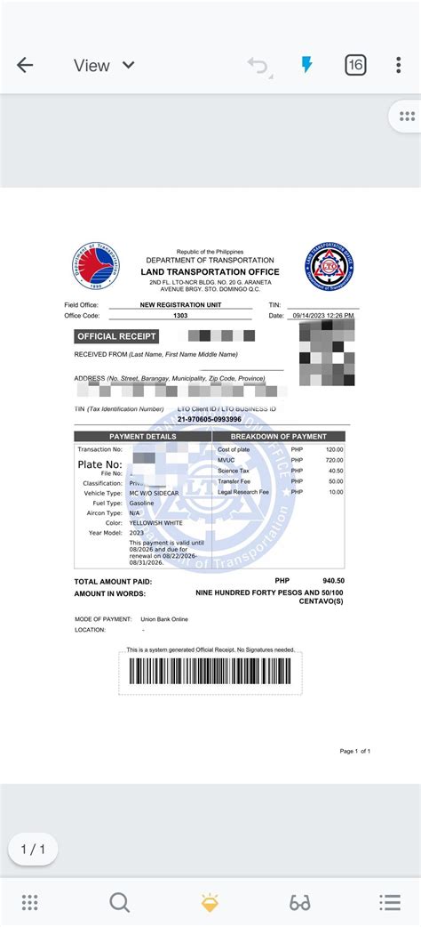 OR/CR from Email and LTMS Portal : r/PHMotorcycles .